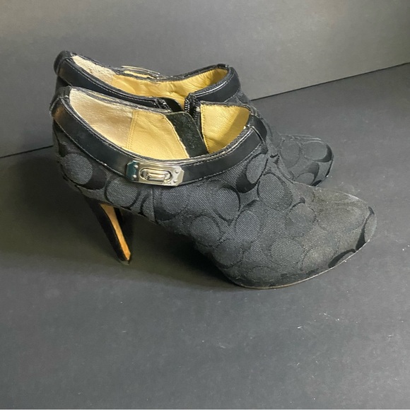 Coach Black Patterned Heeled Boots - Picture 5 of 8
